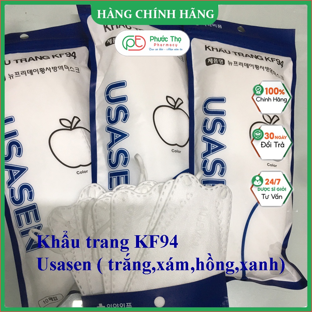 Sỉ lẻ 1Thùng( bì ) Khẩu Trang Cao cấp 4D KF94 Usasen Mask Kiểu Dáng Hàn Quốc, Kháng Khuẩn, Chống Bụi Mịn