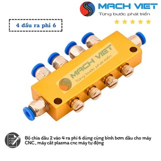 Bộ chia dầu 4 đầu và 5 đầu ra phi 6