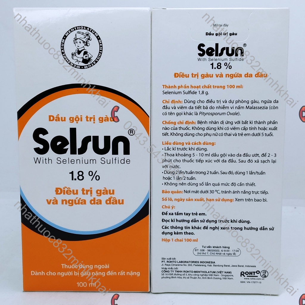 DẦU GỘI SELSUN 1.8% SELENIUM SULFIDE dành cho gàu nặng và ngứa da đầu chai 100ml