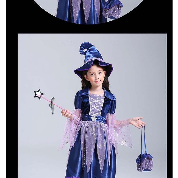 Đầm Hóa Trang Halloween Nhân Vật Phù Thủy Cho Mẹ Và Bé Kích Cỡ 100-160