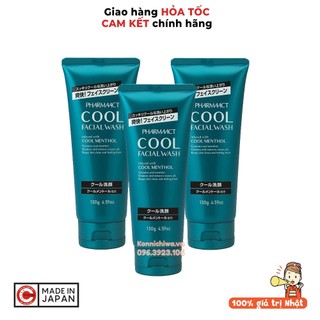 [Mẫu mới] Sữa rửa mặt nam PHARMAACT rửa sạch sâu cho da dầu, mụn tuýp 130g, hàng nội địa Nhật Bản