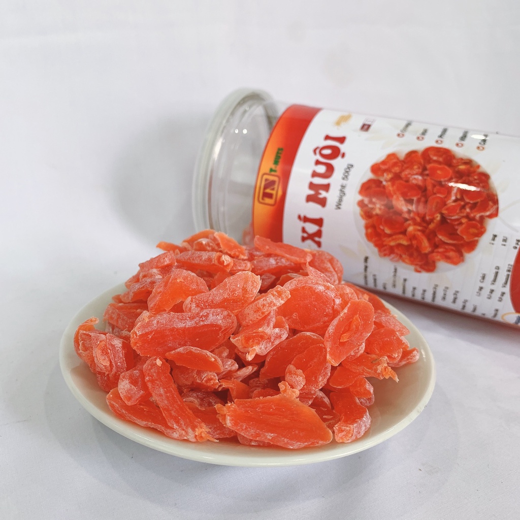 Ô Mai Đào Hồng Xí Muội Sấy Dẻo Thái Lát Vị Chua Ngọt Hũ 500g