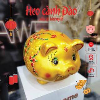 Heo Đất Khổng Lồ, Lợn Đất Cành Đào màu vàng đồng siêu hot
