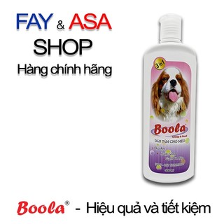 Dầu Tắm Chó, Mèo Boola 300ml - sạch ve, chăm sóc da lông