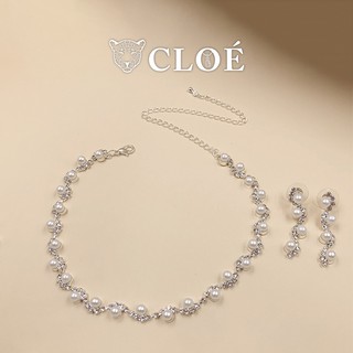 Dây chuyền bông tai ngọc trai nhân tạo sang chảnh bộ phụ kiện trang sức Cloe Accessories