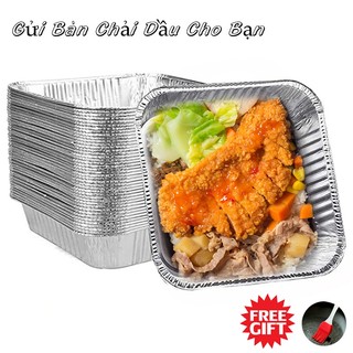 Giấy bạc nồi chiên không dầu Set 30 khay giấy bạc 20cm Hình Vuông Dùng Một Lần Đựng Thực Phẩm Tiện Dụng