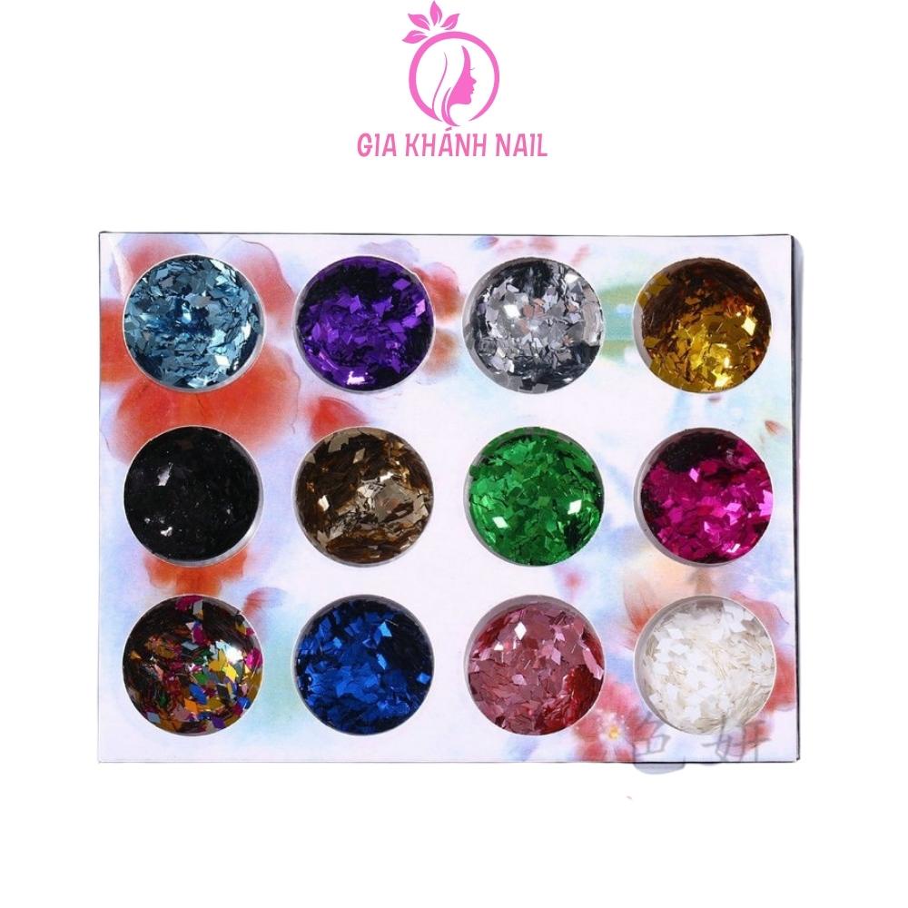 nhũ trang trí (hình con thoi 12 mầu)
