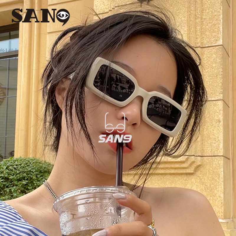Kính Mát Gọng Vuông Màu Xanh Bơ Phong Cách Hip Hop Âu Mỹ Thời Trang 2022 (San9)