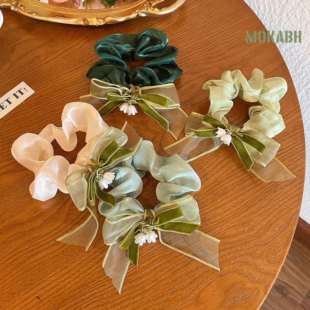 Dây Cột Tóc Thắt Nơ Màu Sắc Tương Phản Xinh Xắn Cho Nữ