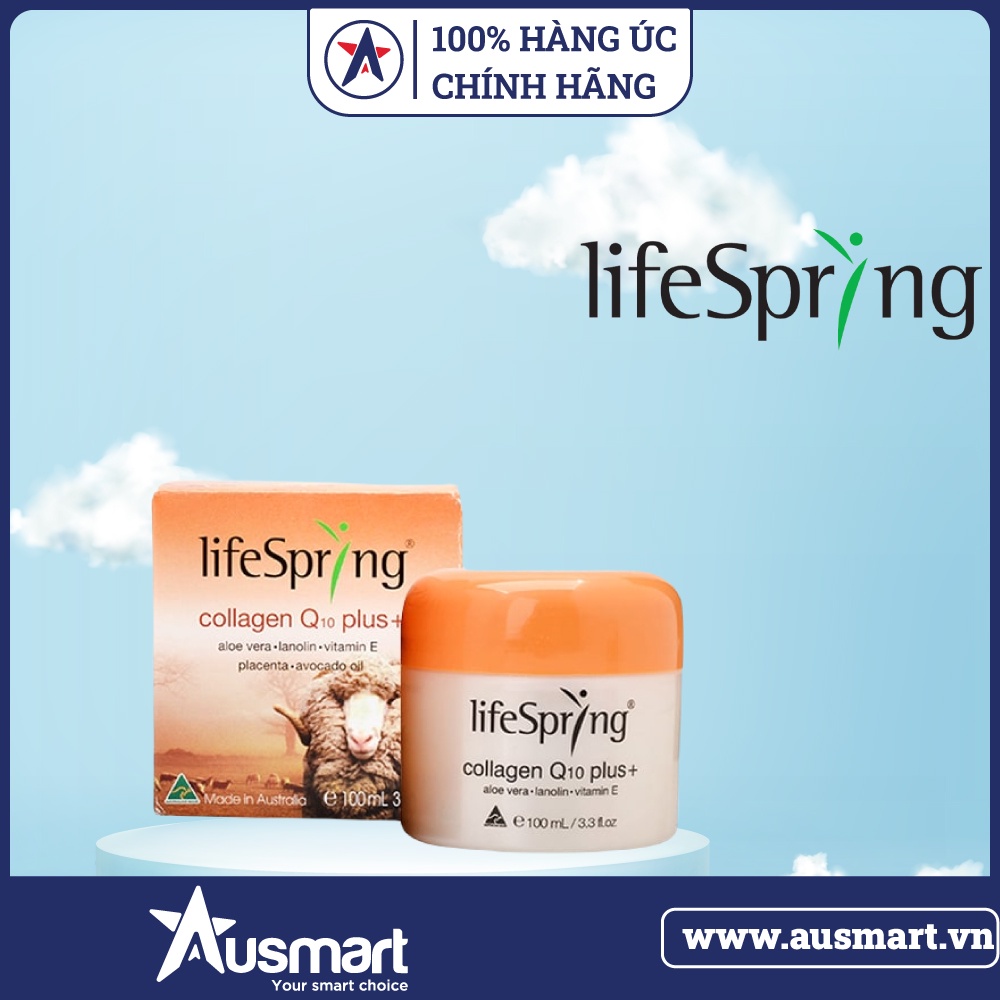 Kem nhau thai cừu LifeSpring Collagen Q10 Plus+ 100ml