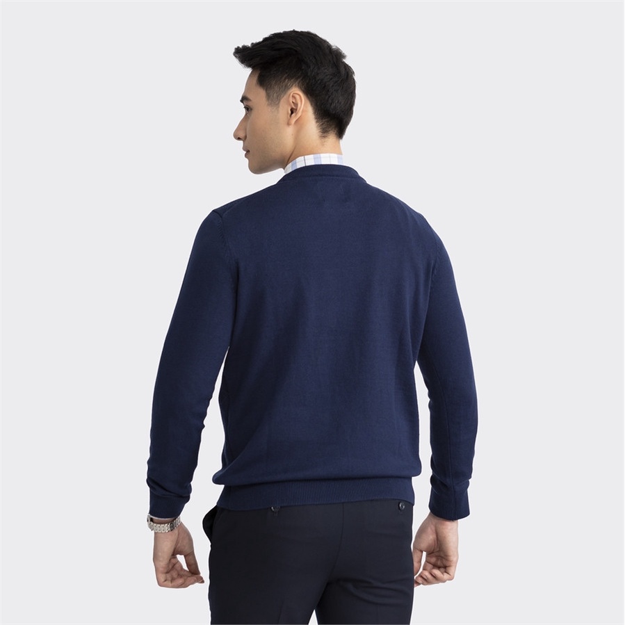 Áo len Aristino thiết kế cổ tròn, dệt hình thoi thời thượng, tinh tế, không bai dão, hạn chế xù lông - AWO004W2