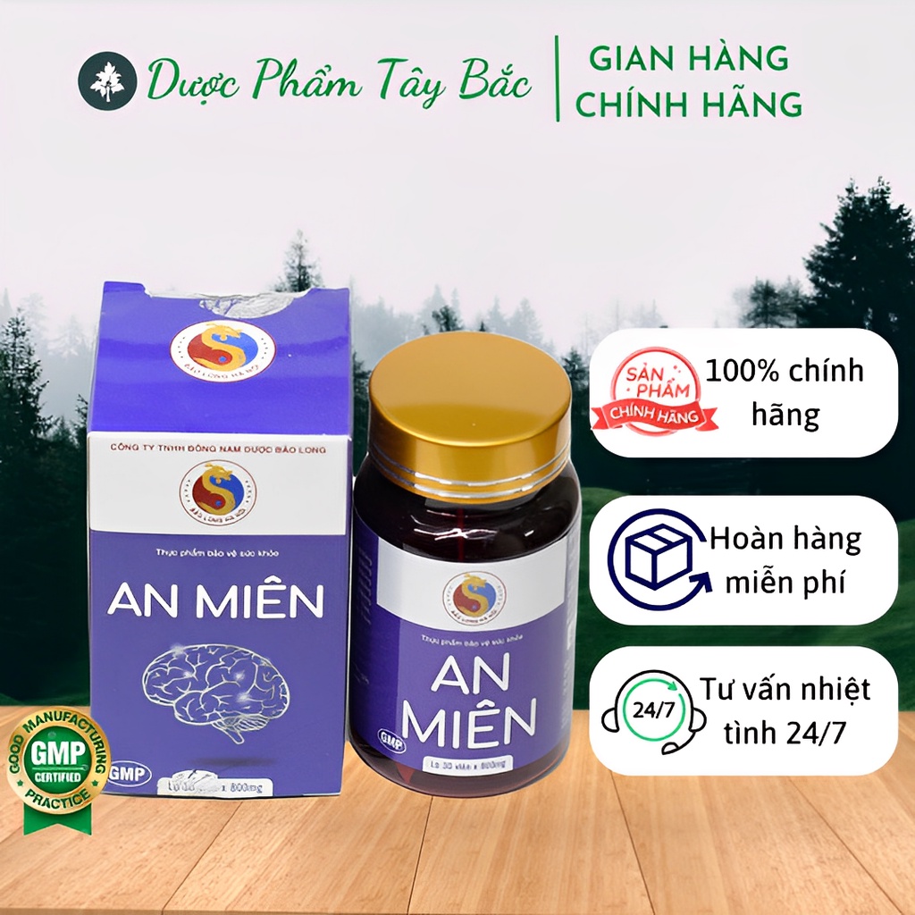 Viên Uống An Miên Bảo Long hỗ trợ mất ngủ trầm cảm, hồi hộp, mệt mỏi, kén ăn, mất ngủ lọ 30 viên x 0,8g Dược Phẩm Tây 8g