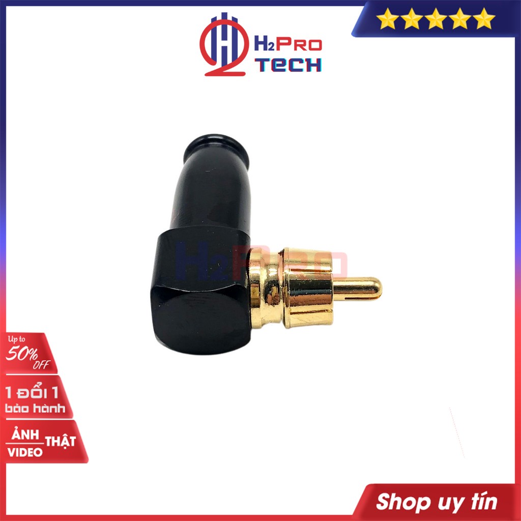 1 Jack Av Hoa Sen Rca Vuông Góc, Giắc Av Hoa Sen Hàn Đồng Pha Cao Cấp, Chống Sôi Nhiễu, Âm Thanh Chuẩn-H2Pro Tech