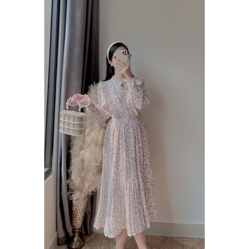 ĐẦM VINTAGE HOA NHÍ XẾP LI - VIN 01