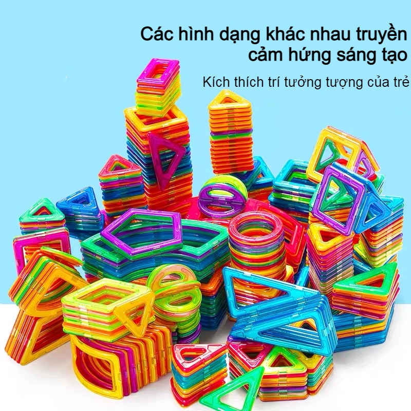Đồ chơi xếp hình nam châm 115 chi tiết, đồ chơi phát triển trí tuệ cho bé
