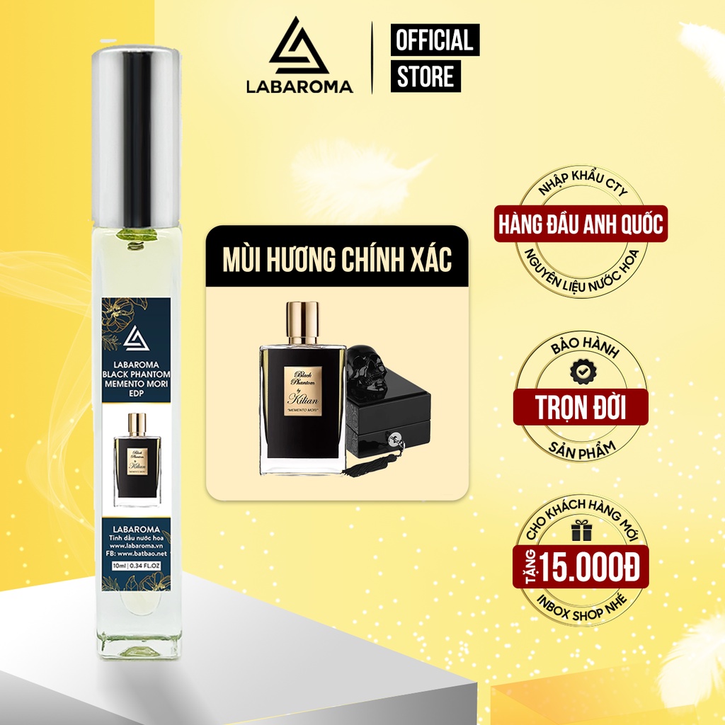 Tinh dầu nước hoa Black Phantom - Memento Mori by LabAroma 10ml, hương thơm tinh tế, độc đáo | Nhập khẩu Anh