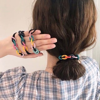 Dây cột tóc, chun cột tóc mắc xích sắc màu
