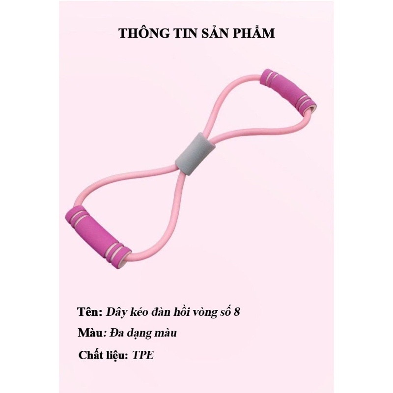 Dây đàn hồi kháng lực tập tay đa năng số 8 dành cho nam nữ