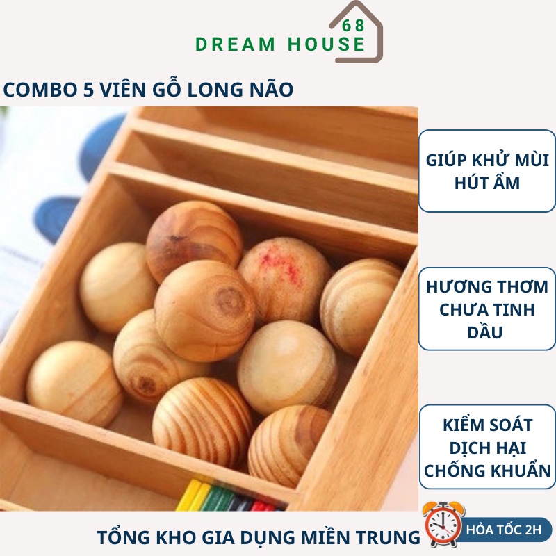 Combo 5 Viên Gỗ Long Não Khử Mùi Hút Ẩm , Đuổi Côn Trùng Hiệu Quả Siêu Tiện Dụng An Toàn Cho Sức Khoẻ