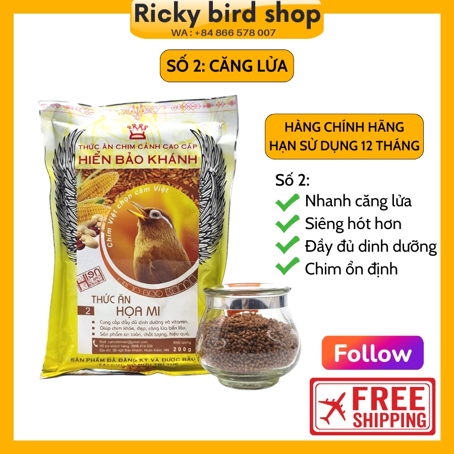 Cám chim họa mi Hiển Bảo Khánh số 1, 2 (Dưỡng, Căng lửa)