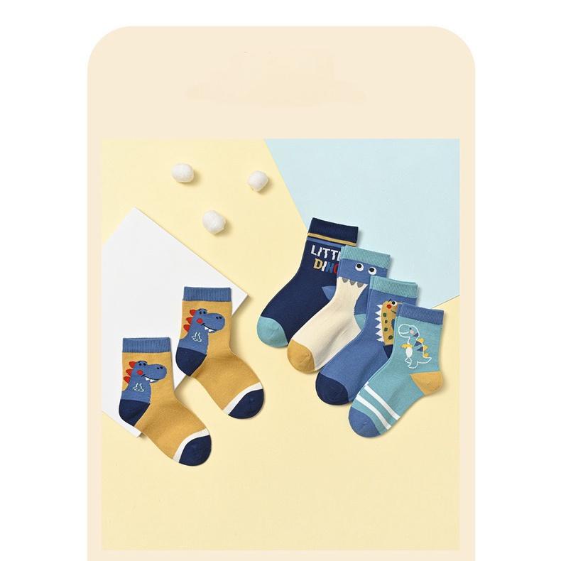 PVN53639 Set 10 đôi tất khủng long cổ cao loại dày ấm cho bé đi mùa đông Giá Rẻ