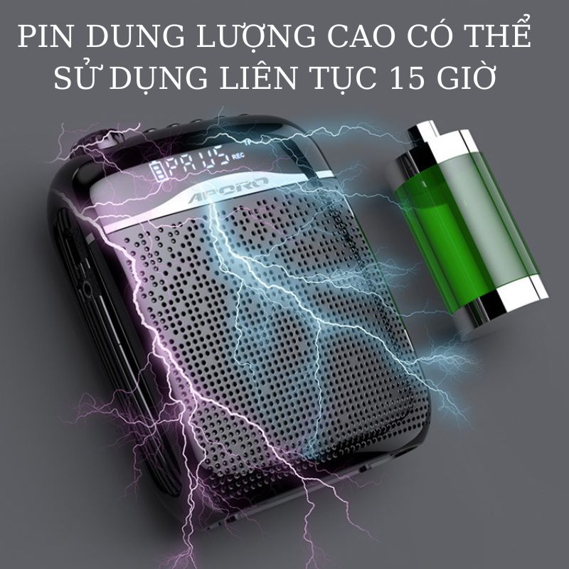 Máy trợ giảng không dây Aporo T21 Hỗ trợ thẻ TF, AUX, Ghi âm, FM, Bluetooth,Usb [ BẢO HÀNH 12 THÁNG ] | BigBuy360 - bigbuy360.vn