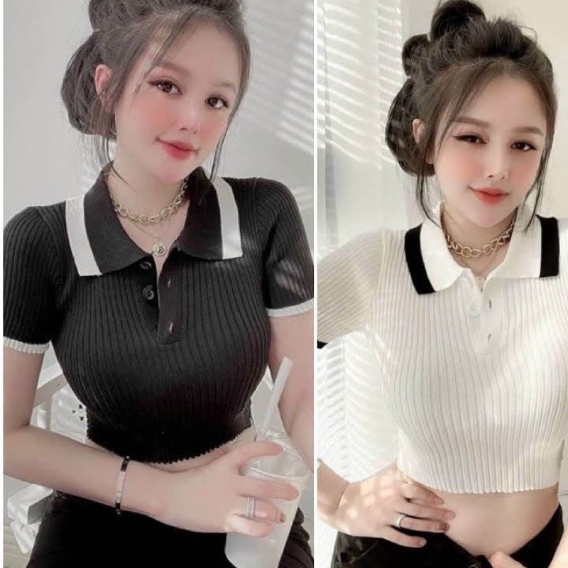 Set Chân váy 2 tầng + croptop petter phối viền