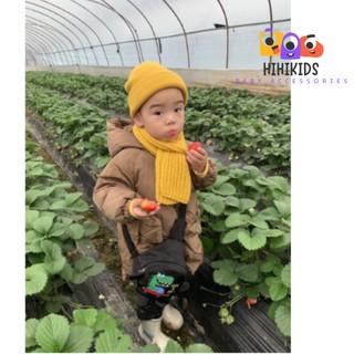 Set mũ len kèm khăn trẻ em, bộ mũ kèm khăn len quàng cổ Hihikids ấm áp mùa đông cho bé trai bé gái 1 -10 tuổi S02
