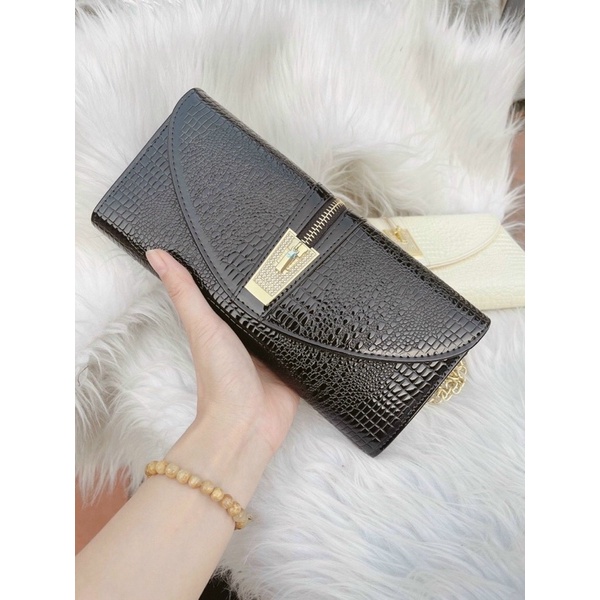 Cluth ví cầm tay nadili vân rắn sang chảnh Rosabeli