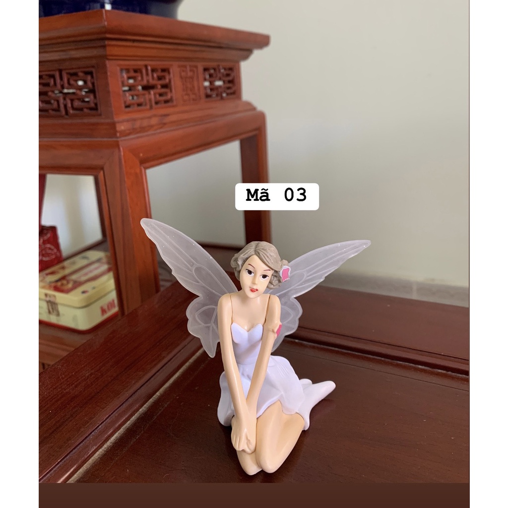 Set 3 Thiên thần, nàng tiên trang trí kệ tủ, giá sách, bánh kem, trang trí bàn học