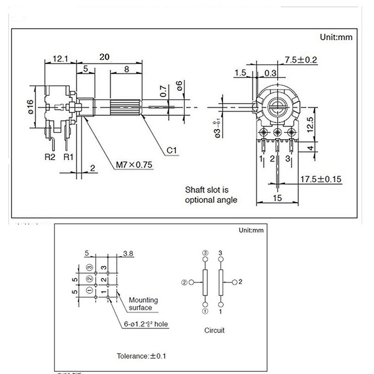 Chiết Áp Khuếch Đại Âm Thanh 20 Trục 16 Loại 6 Feet Phong Cách Nhật Bản