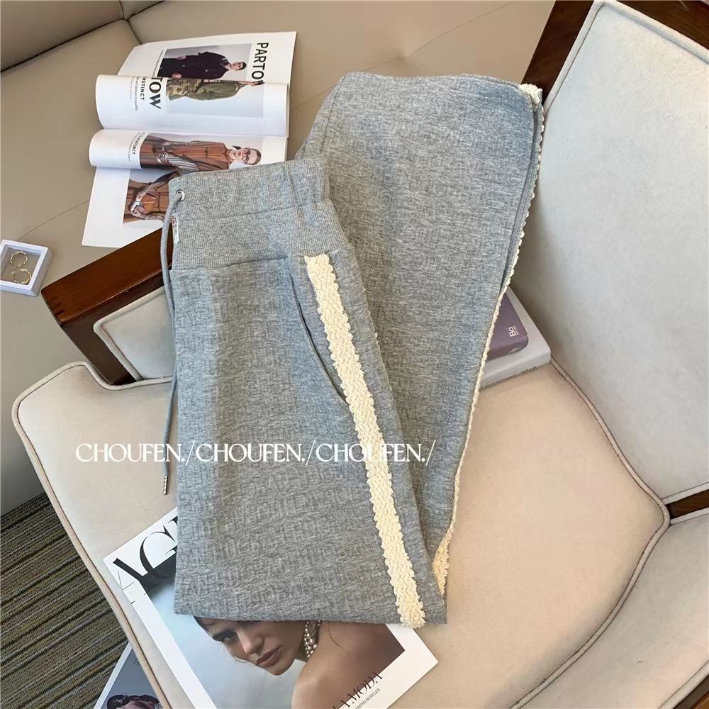 Bộ Đồ Thể Thao Áo Sweater Phối Quần Ống Rộng Thời Trang Mùa Thu 2022 Mới Cho Nữ