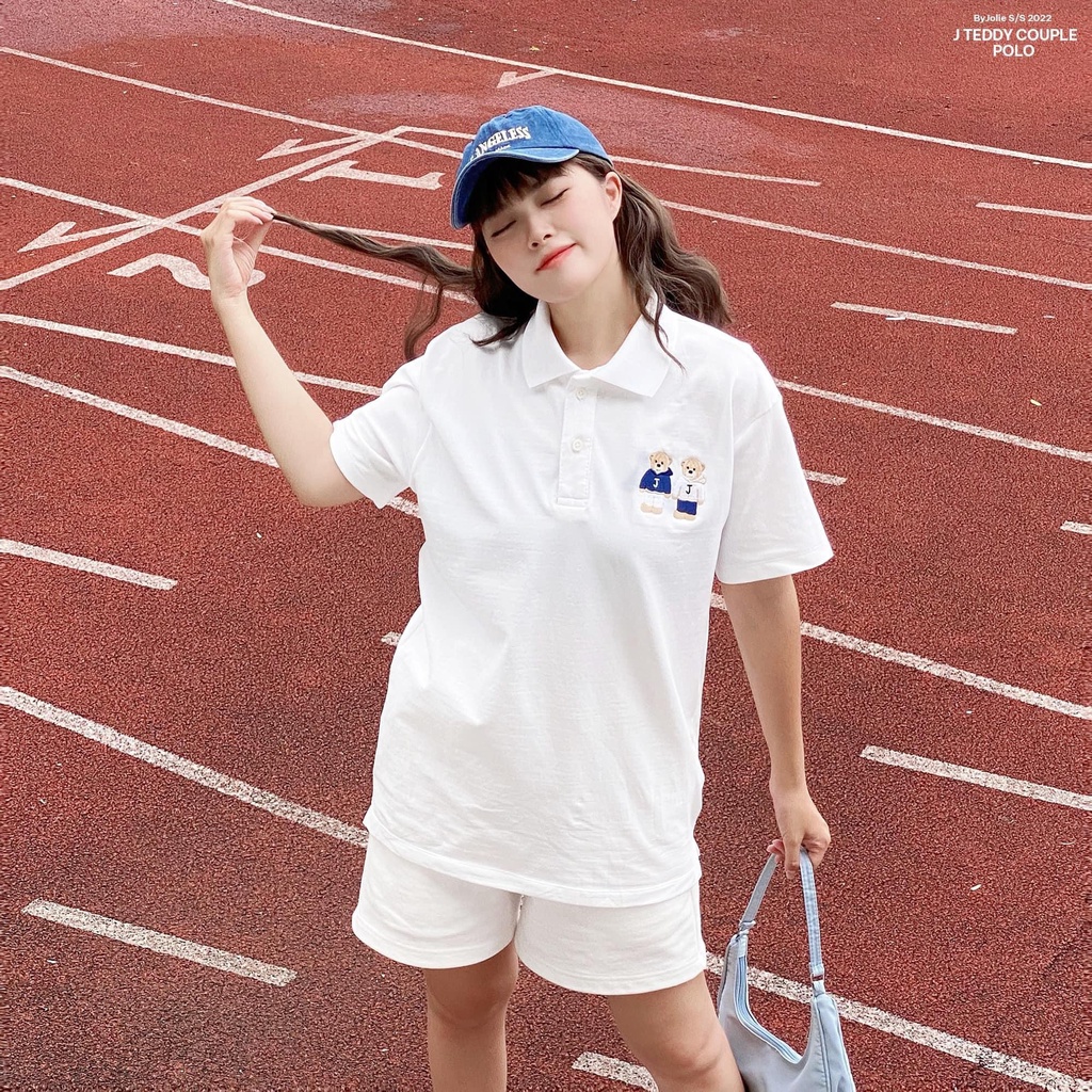 Áo Polo unisex form rộng, tay lỡ, nam nữ dưới 75kg