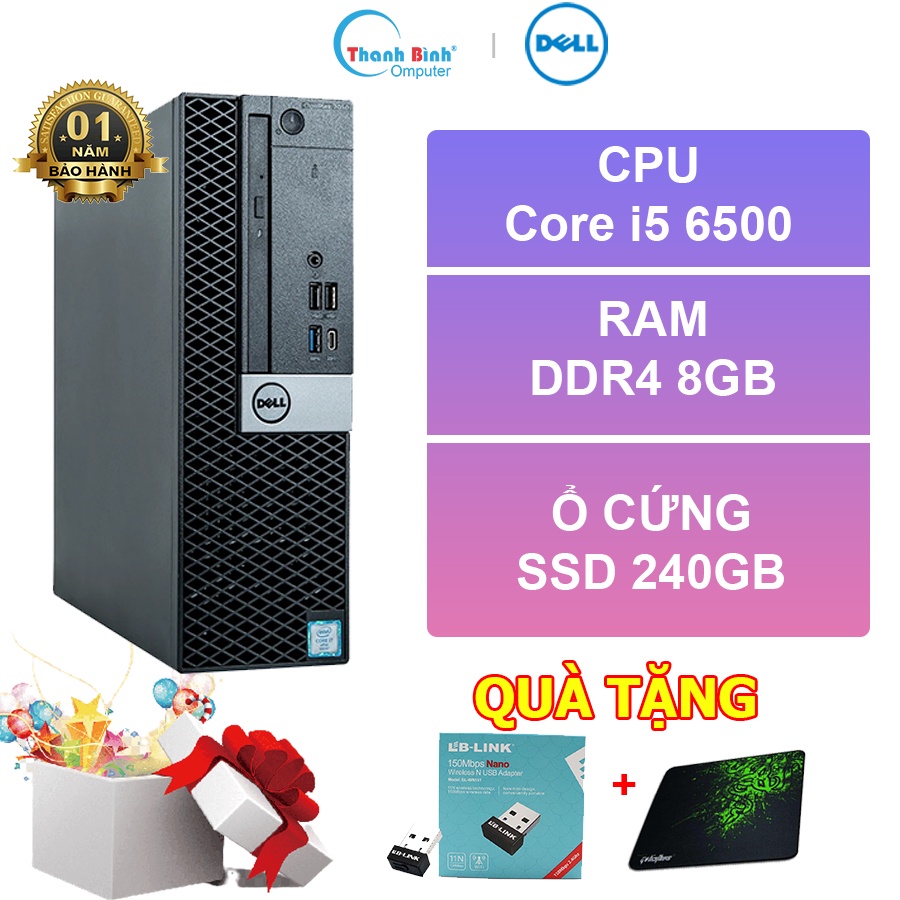 Máy Tính Đồng Bộ Dell 💟ThanhBinhPC💟 Dell Optiplex 3050 SFF ( CPU Core i5 6500 -RAM 8GB-SSD 240GB ) - Bảo Hành 12 Tháng