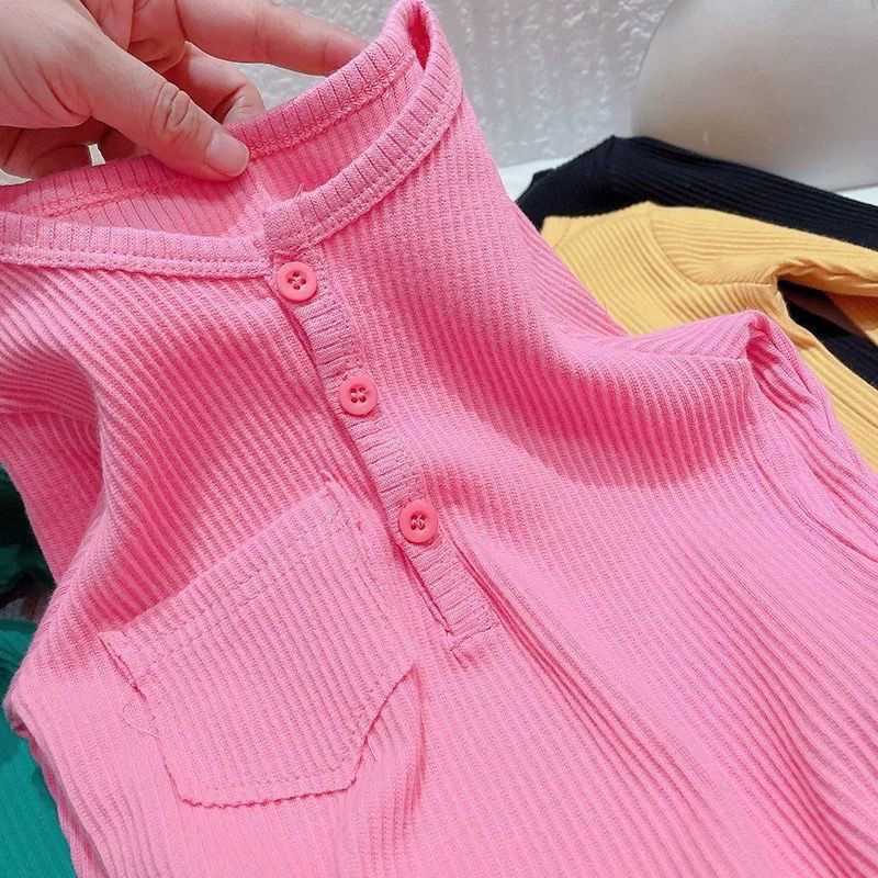 Áo Thun Mỏng Tay Dài Phong Cách Nhật Hàn Thời Trang Xuân Thu Hàng Mới Dành Cho Bé Gái 22 Tuổi