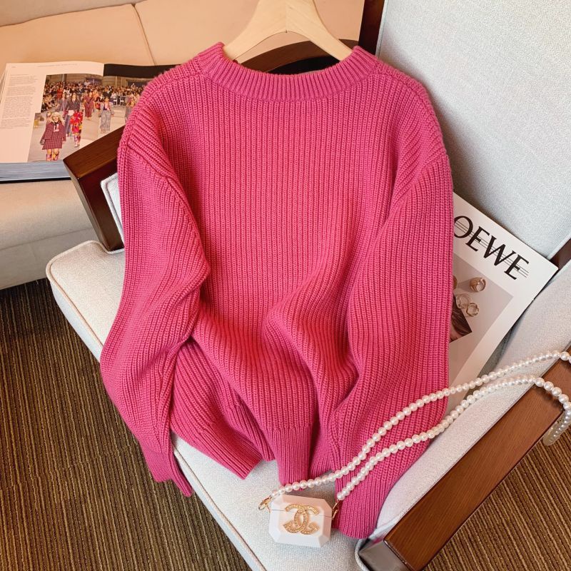 Áo Sweater Dệt Kim Cổ Tròn Thời Trang Thu Đông Mới Cho Nữ