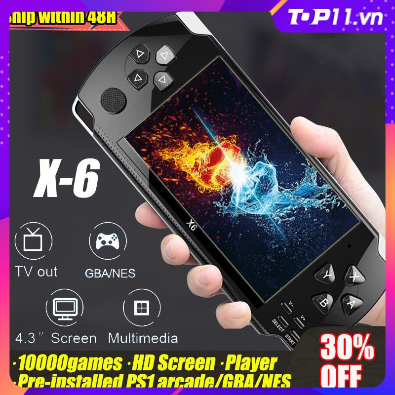 Máy Chơi game Cầm Tay 4.3 Inch X6 Tích Hợp 1500 + Cho Máy Chơi game Cổ Điển PK X7 X12 Và Phụ Kiện