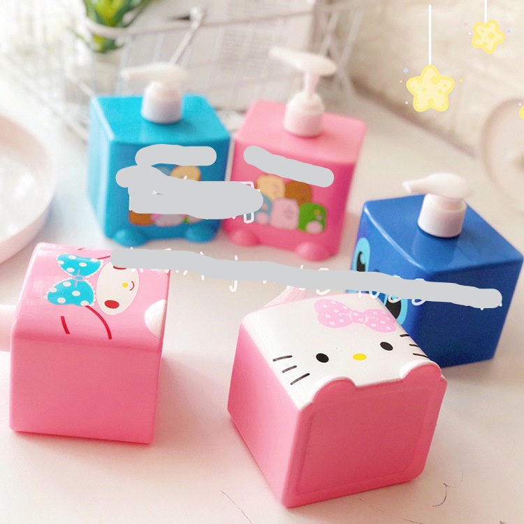 Chai nhựa rỗng đựng nước rửa tay hình vuông hoạt hình Melody