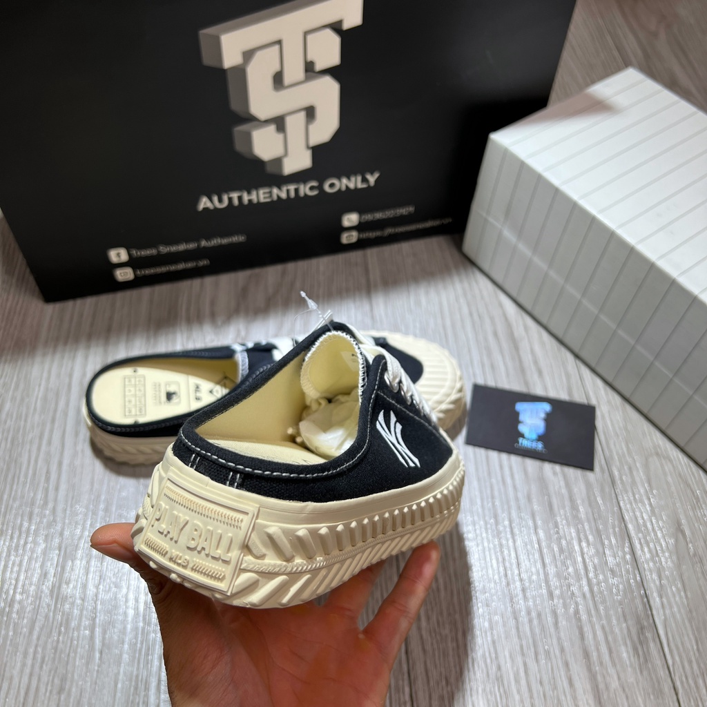 Giày thể thao đạp gót MLB MULE BLACK FULL BOX TAG CHECK HIDDEN TAG