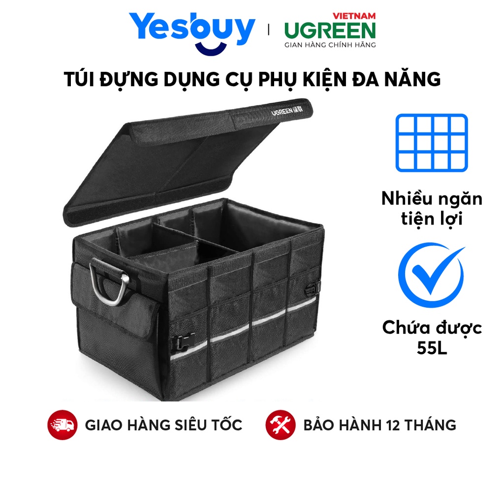 Túi đựng dụng cụ phụ kiện đa năng kích cỡ lớn 52 x 35 x 30cm 55L nhiều ngăn UGREEN 80710
