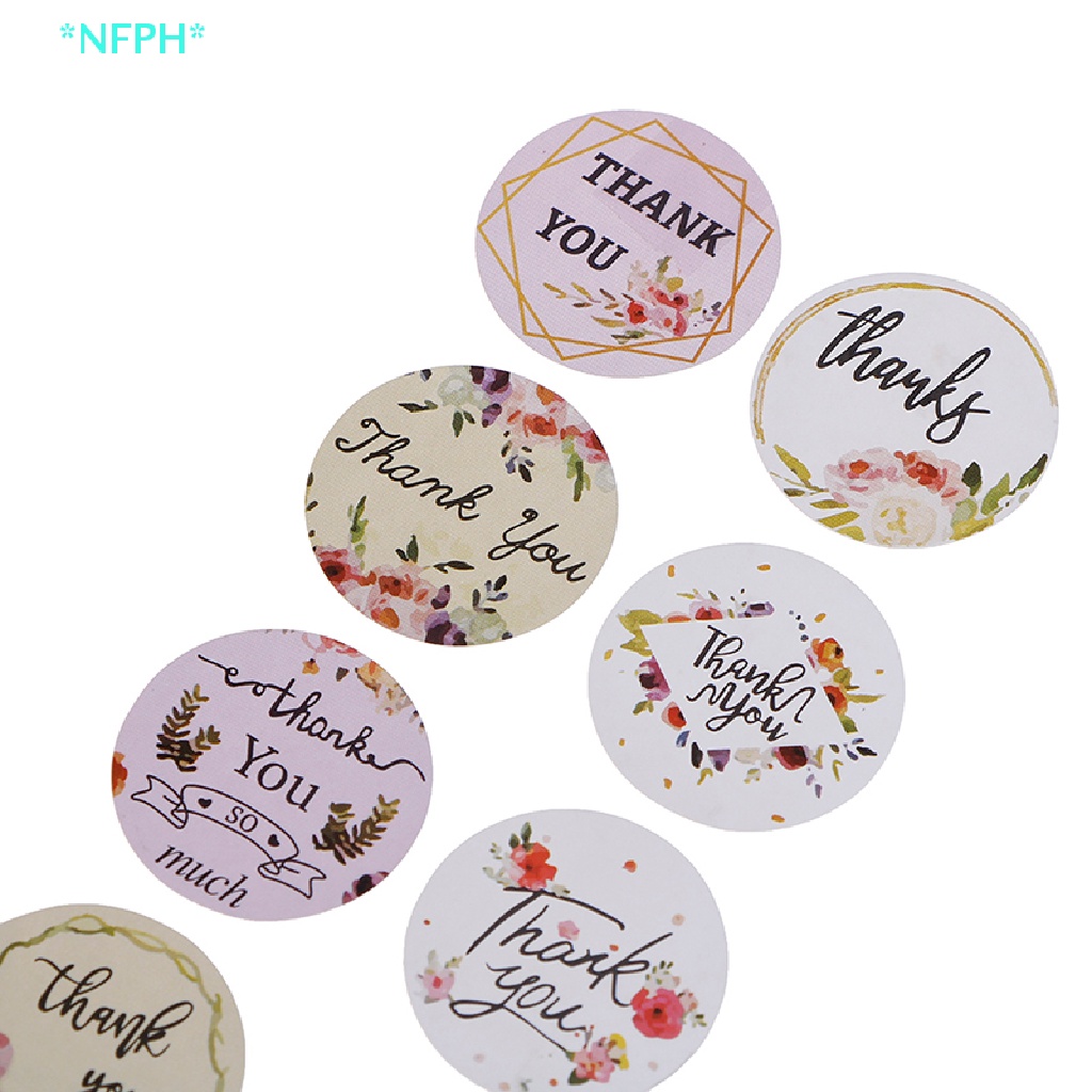 Cuộn 500 Miếng Dán Hình Tròn In Chữ Thank You Độc Đáo Dùng Trang Trí Tiệc Mới