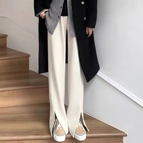 Quần SUXI ống rộng lưng cao thời trang mùa thu phong cách Hàn Quốc cho nữ