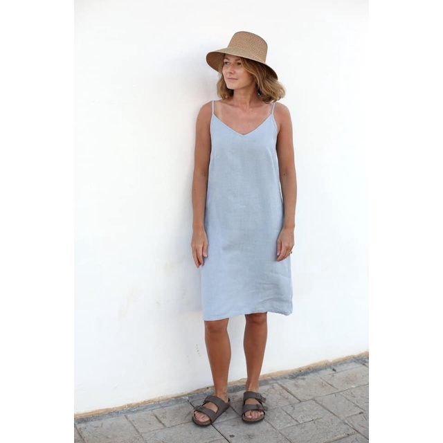 Vải linen tưng premium màu xám khói  hàng khúc TK12