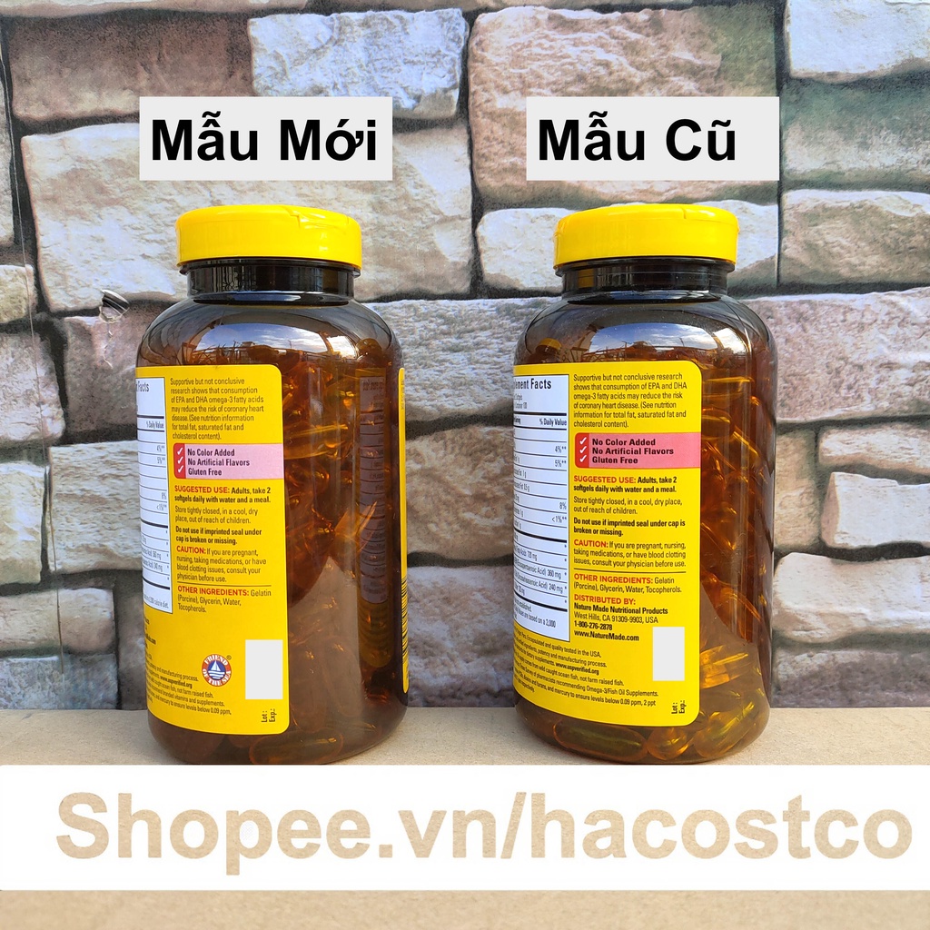 Viên uống Dầu Cá Nature Made Fish Oil 1200mg 360mg Omega 3 200 viên
