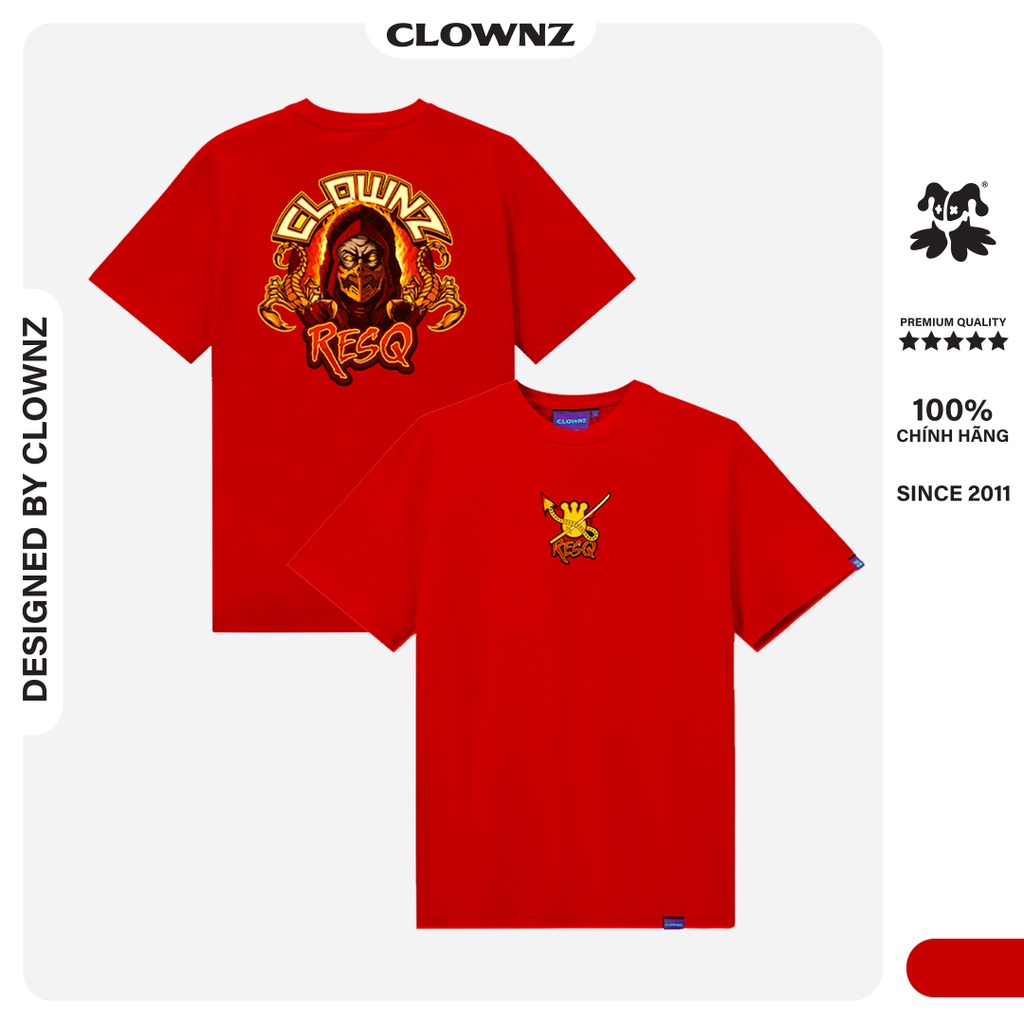 Áo thun tay lỡ local brand Clownz ResQ phông cổ tròn form rộng cotton unisex nam nữ
