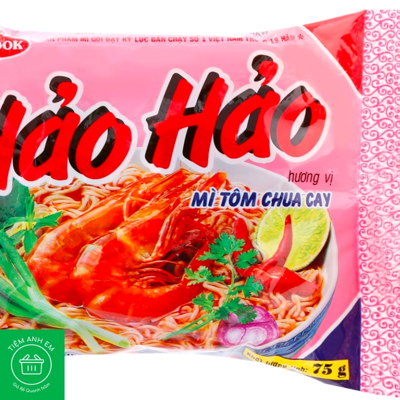 Mì Ăn Liền Hảo Hảo Vị Tôm Chua Cay, Chay Rau Nấm, Tôm Xào Chua Ngọt