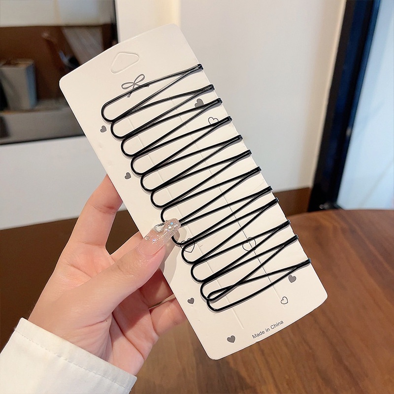 Set 12 Kẹp Tóc Màu Đen Đơn Giản Thời Trang Cho Nữ