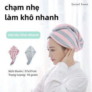 Khăn quấn ủ tóc lau khô siêu tốc - Khăn quấn lau khô tóc có nút cài, Khăn ủ tóc đa năng, khăn quấn tóc gội đầu cao cấp