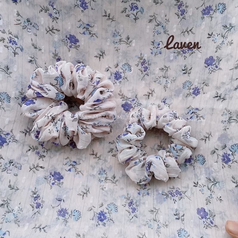 Dây Buộc Tóc Scrunchie Hoa Nhí Vải Voan Dây Cột Tóc Hoạ tiết Siêu Nhún Siêu To Style Hàn Quốc