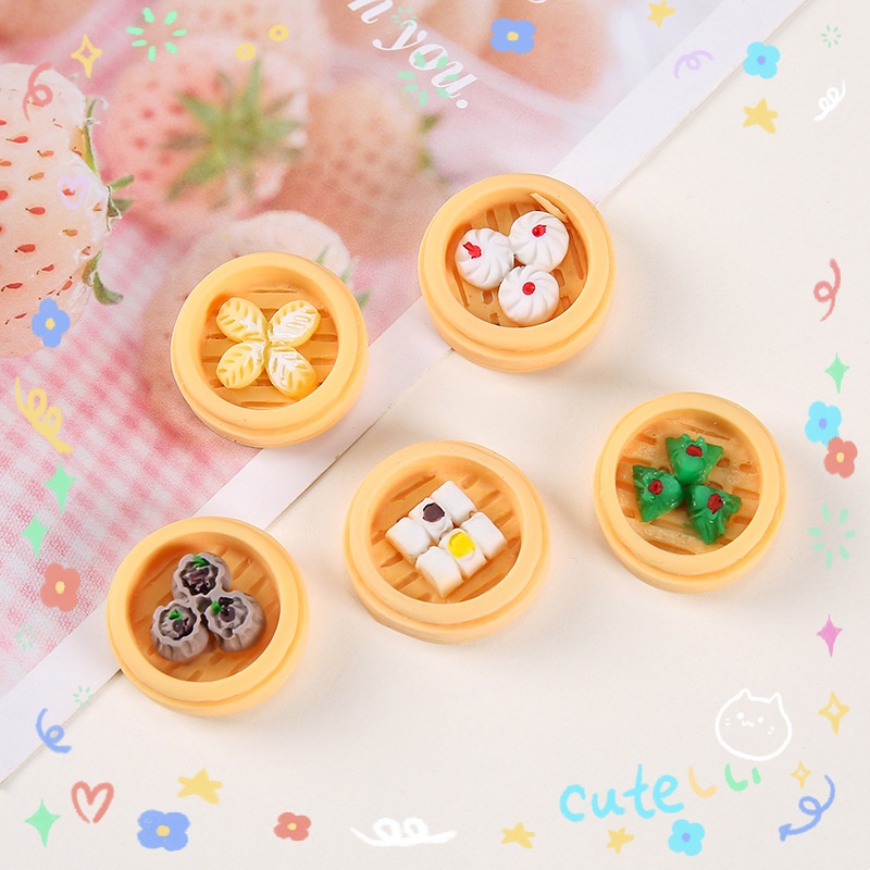 Set 10 Túi Đựng Đồ Ăn Mini Bằng Nhựa Resin Diy Cho Điện Thoại Di Động